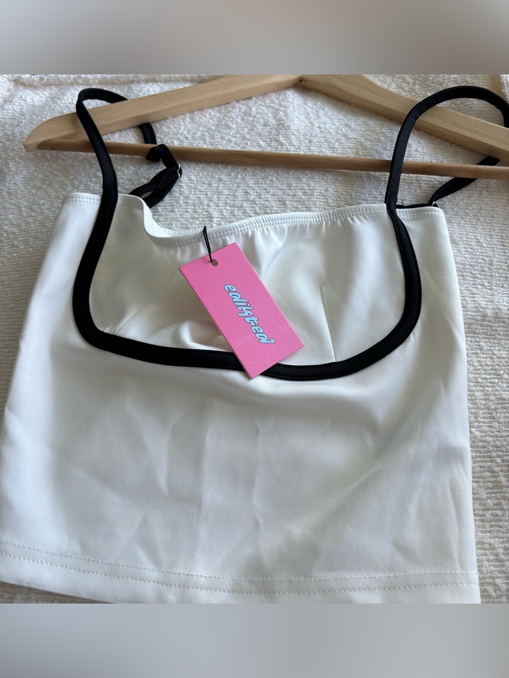 Edikted White Camisole with Black Trim